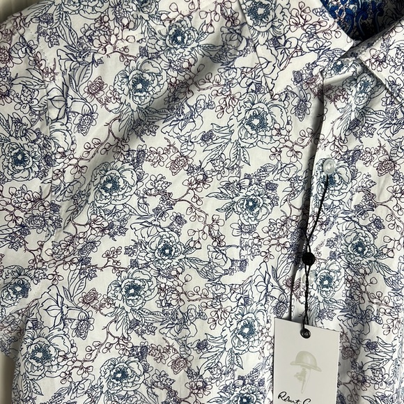 Robert Graham Nichols Floral Short Sleeve Button Down Shirt Mens Size S - Picture 2 of 5